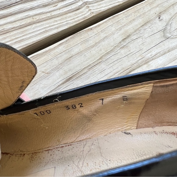 Gucci block heel horsebit loafers rubber sole vintage 90s moccasino nero 7 - Picture 5 of 16